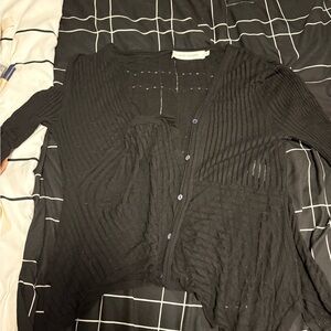 Anne Fontaine Black Textured Cardigan